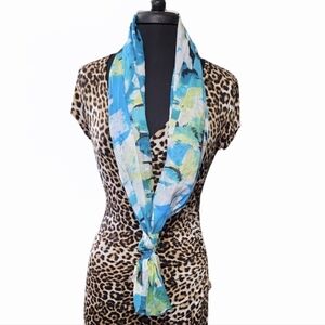 Charming Charlie Vibrant Blue and Green Scarf